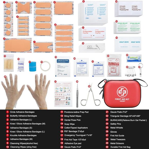 Mini First Aid Kit 150 Piece Small Waterproof Medical Kit for Home Car Sports - Picture 4 of 6